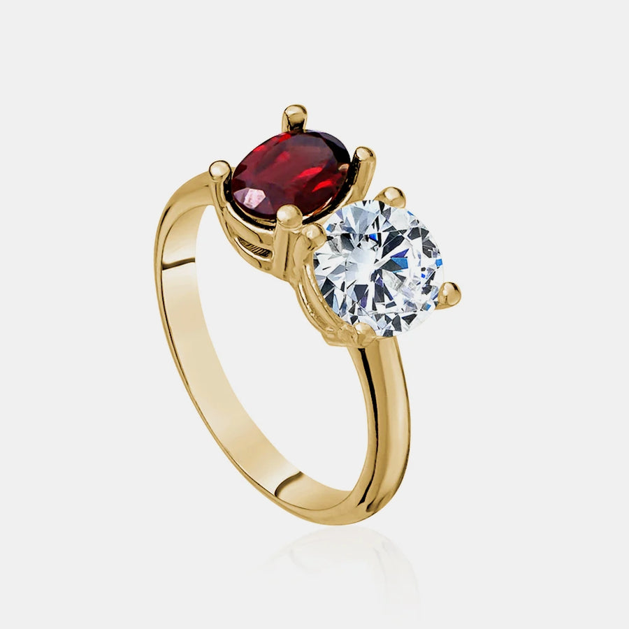 Bague Toi et Moi en rubis ovale