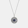 Collier à diamants et saphirs bleus en forme d'œil maléfique cannelé