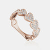 Bague cœur à diamants multiples