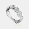 Bague cœur à diamants multiples