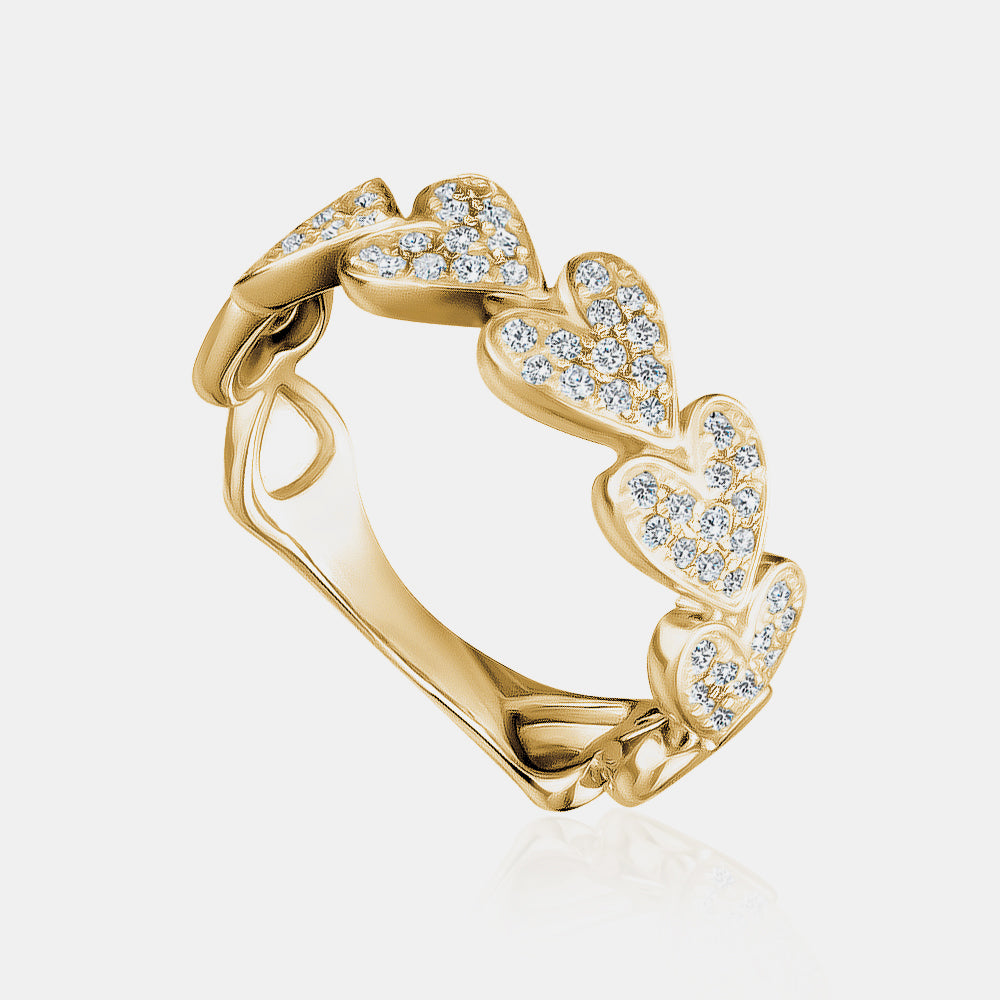 Multiple Diamond Heart Ring