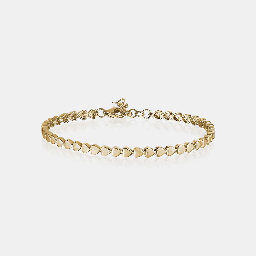 Bracelet en or massif en forme de coeur