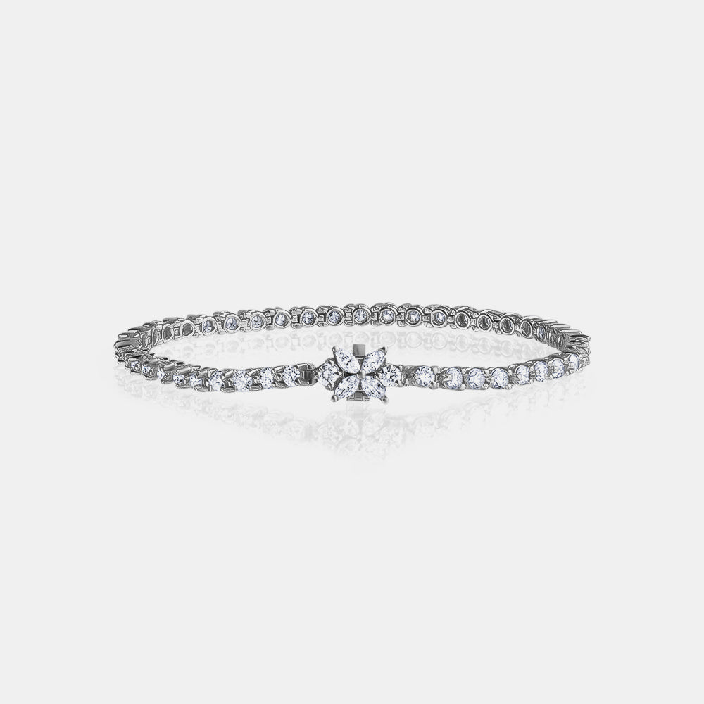 Single Prong Tennis Bracelet with Marquise Shape Clasp