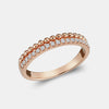 Bague à deux rangs de perles et de diamants