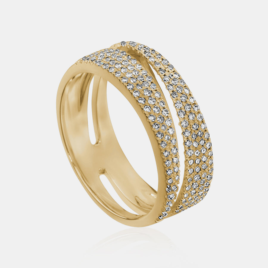 Bague à diamant fendu fantaisie