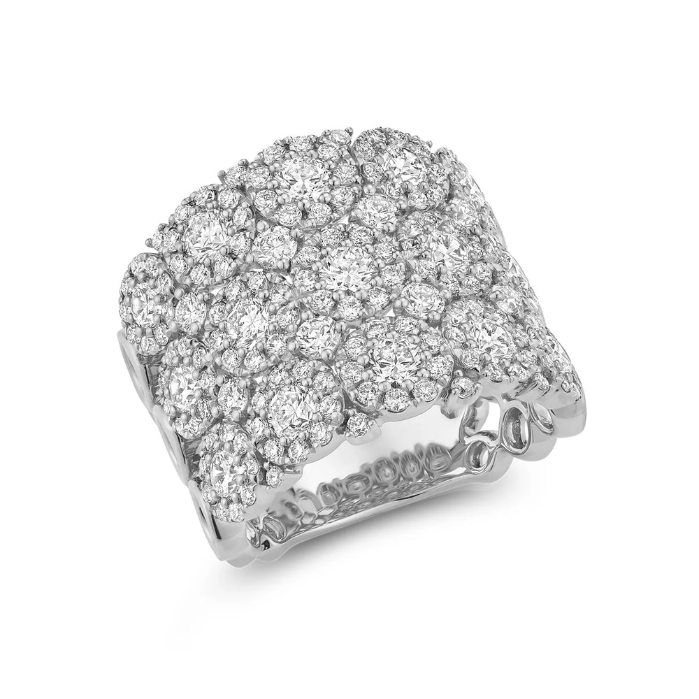 Lab Grown Fancy Flower Ring - 14K White Gold