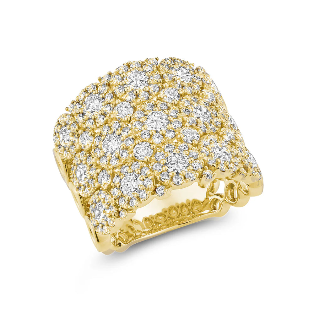 Lab Grown Fancy Flower Ring - 14K Yellow Gold