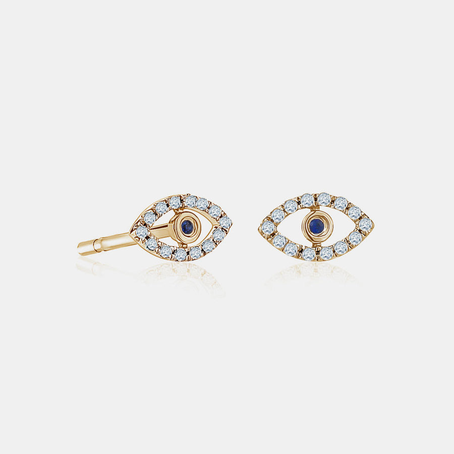 Boucles d'Oreilles Mauvais Oeil en Diamant