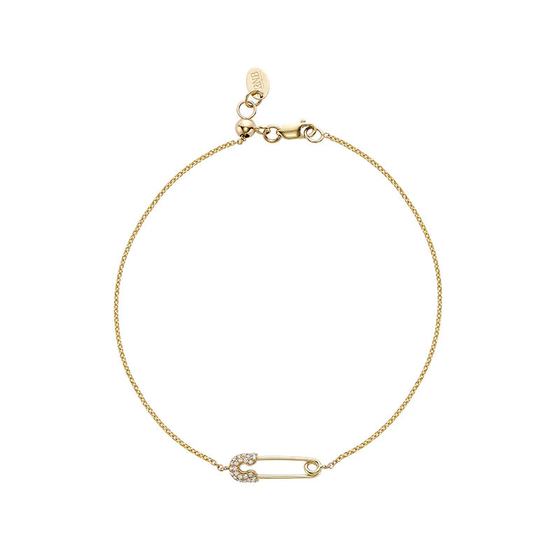 Bracelet à épingles de sûreté avec diamants