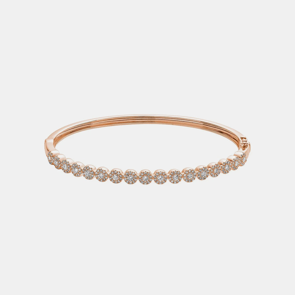Martini Cup Diamond Bangle - 14K Rose Gold