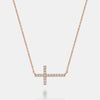 Collier croix horizontale à diamants