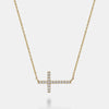 Collier croix horizontale à diamants
