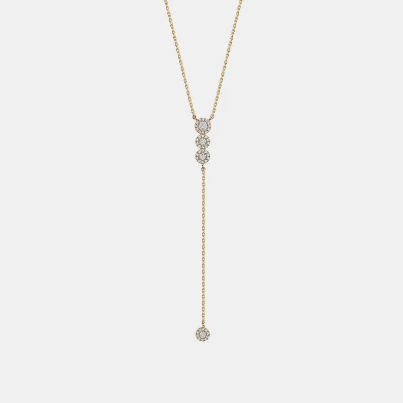 Graduated Diamond Lariat Necklace - 14K Yellow Gold