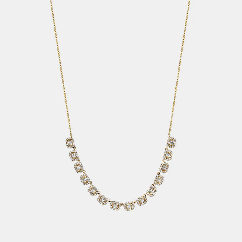 Multiple Diamond Baguette Necklace
