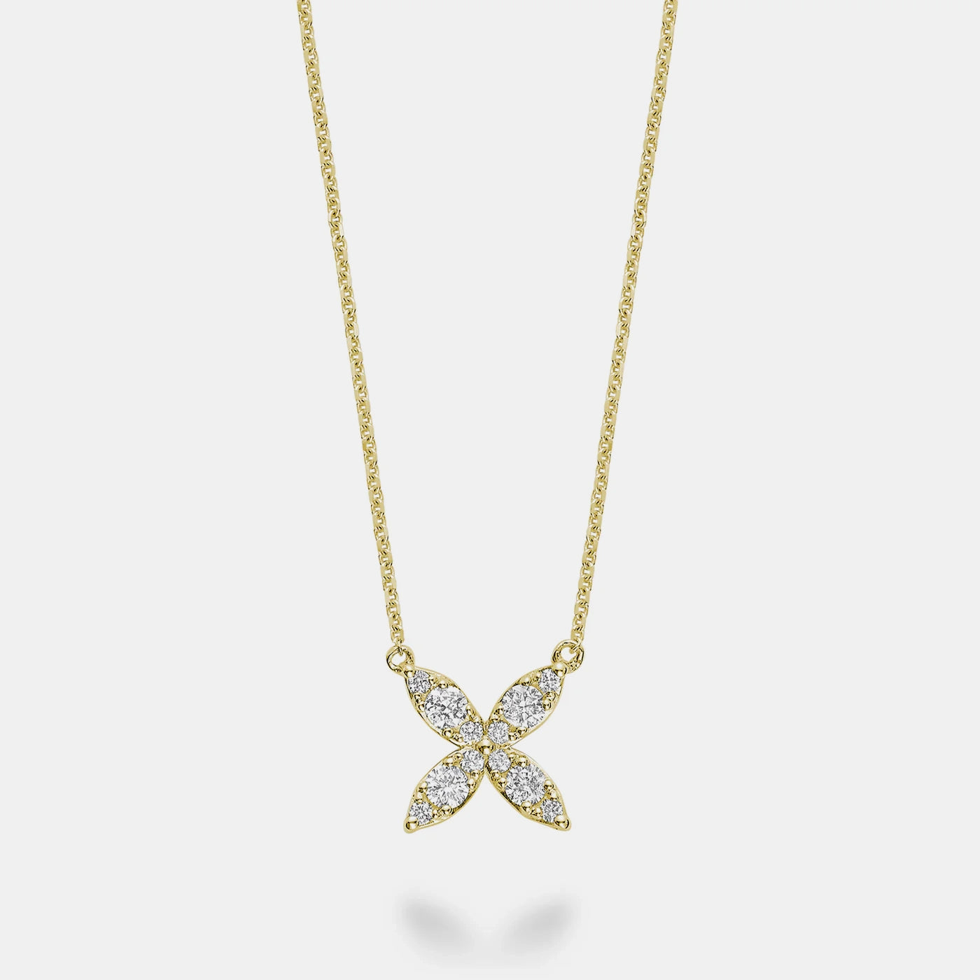 Diamond Cluster Flower Necklace