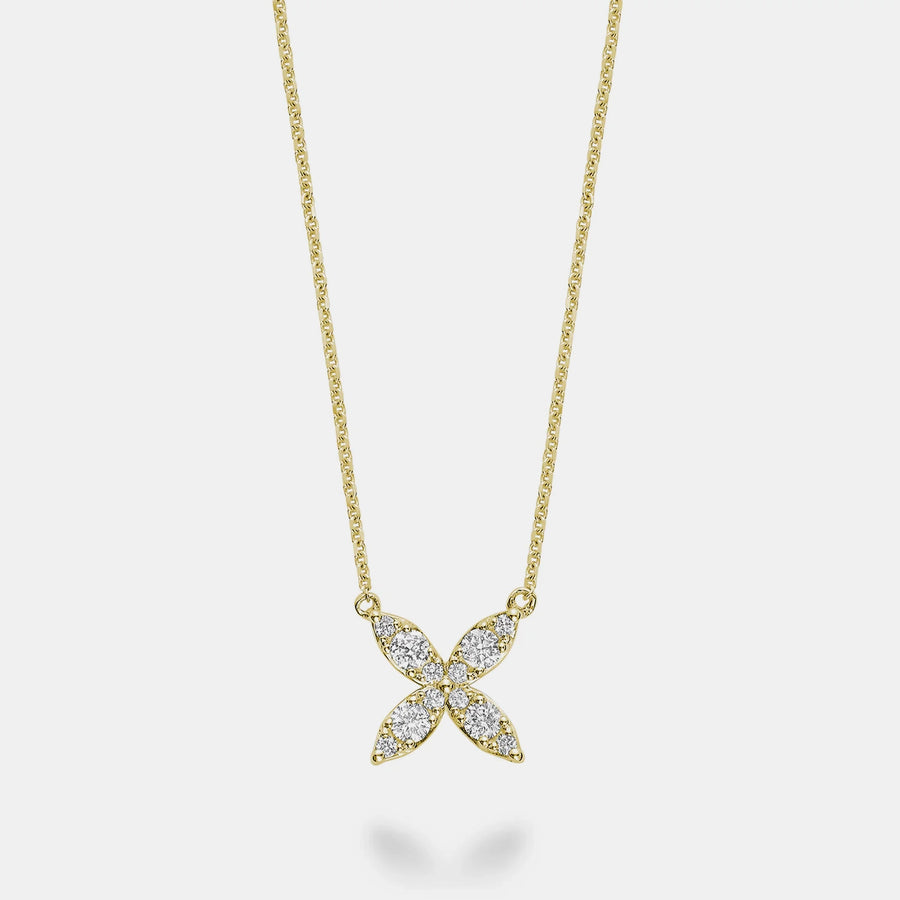 Collier de fleurs à grappes de diamants