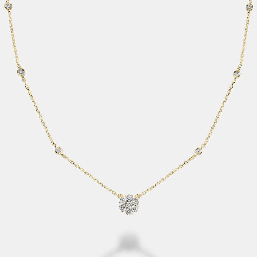 Collier à pendentifs en forme de fleur de Station de Diamants