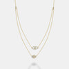 Collier double rangée d'yeux maléfiques Hamsa