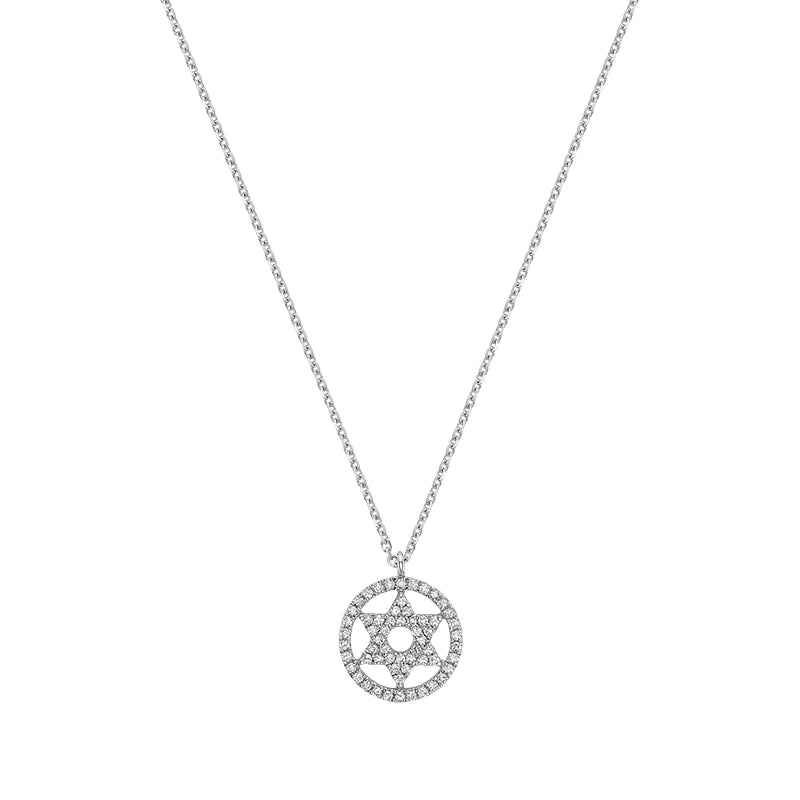 Cut-Out Diamond Star of David Necklace