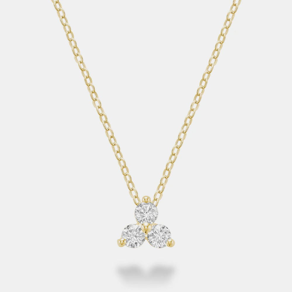 Diamond Trio Necklace - 14K Yellow Gold