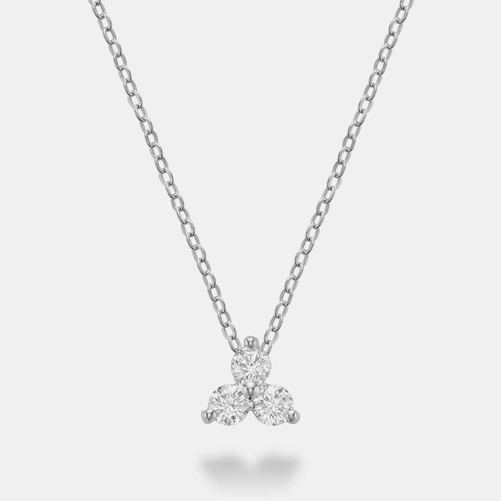 Diamond Trio Necklace - 14K White Gold