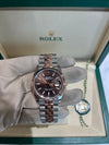 Rolex Datejust 36mm Chocolate Stick Dial Everose Two Tone on Jubliee 2026/126334