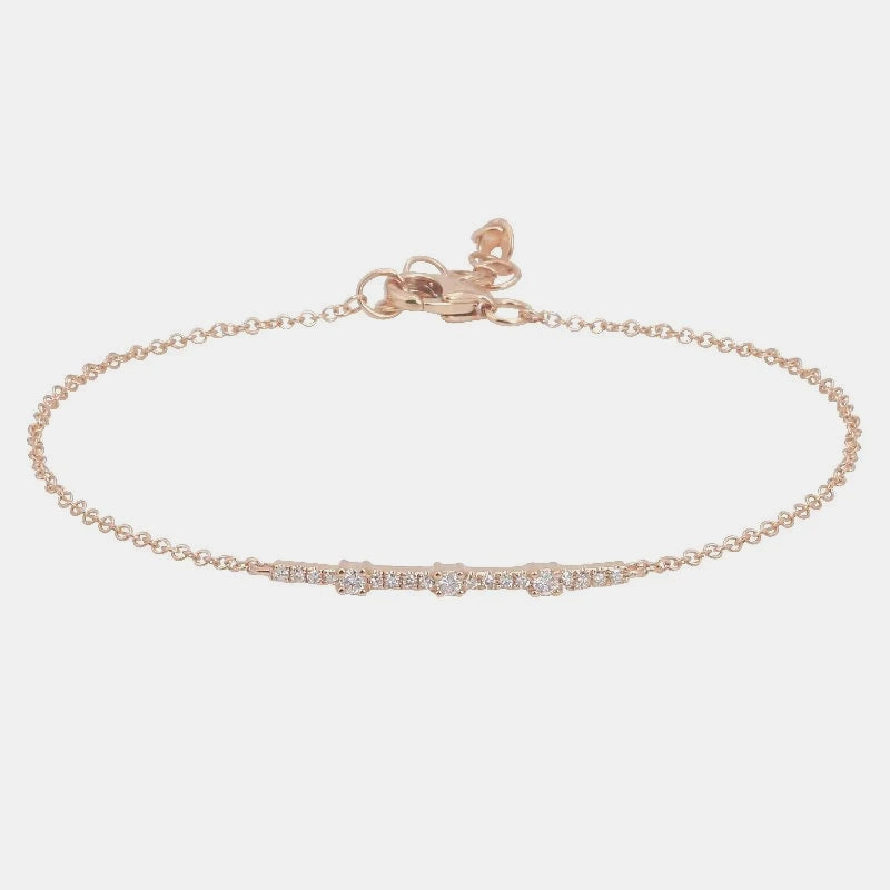 Mini Diamond Segment Bracelet - 14K Rose Gold
