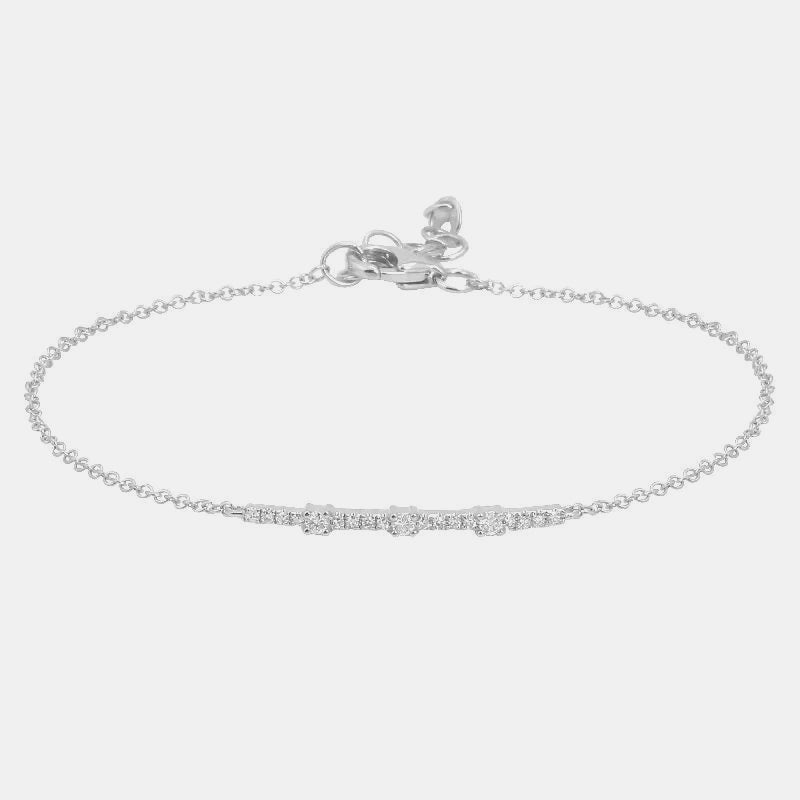 Mini Diamond Segment Bracelet - 14K White Gold