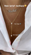 Collier Lariat poire et ovale avec diamants
