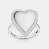 Bague de Cœur Géant Miroir en Diamant
