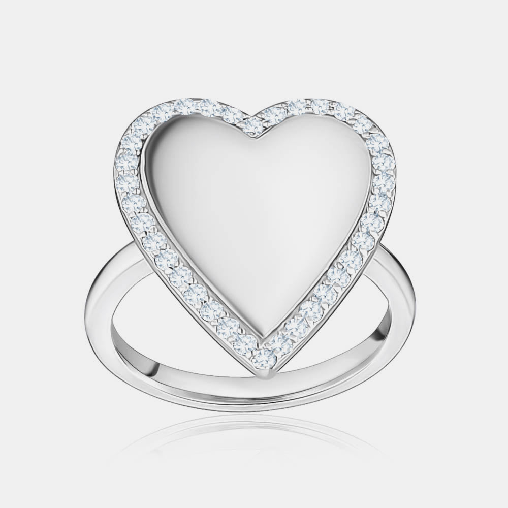 Diamond Jumbo Mirror Heart Ring