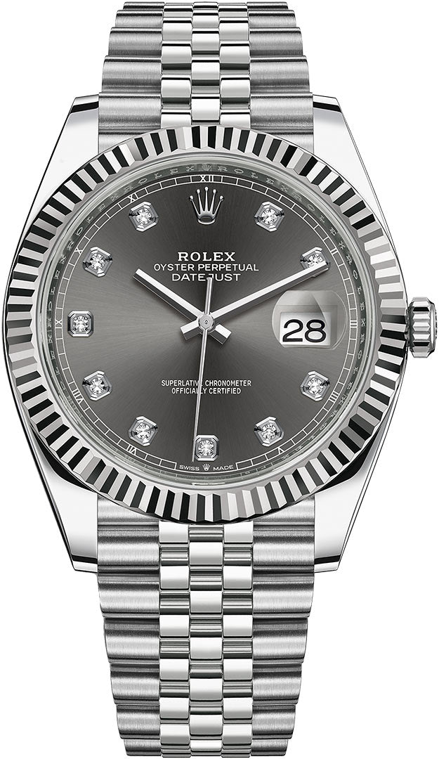 Rolex Datejust 41mm Rhodium Diamond Dial on Jubliee bracelet 126334/2026