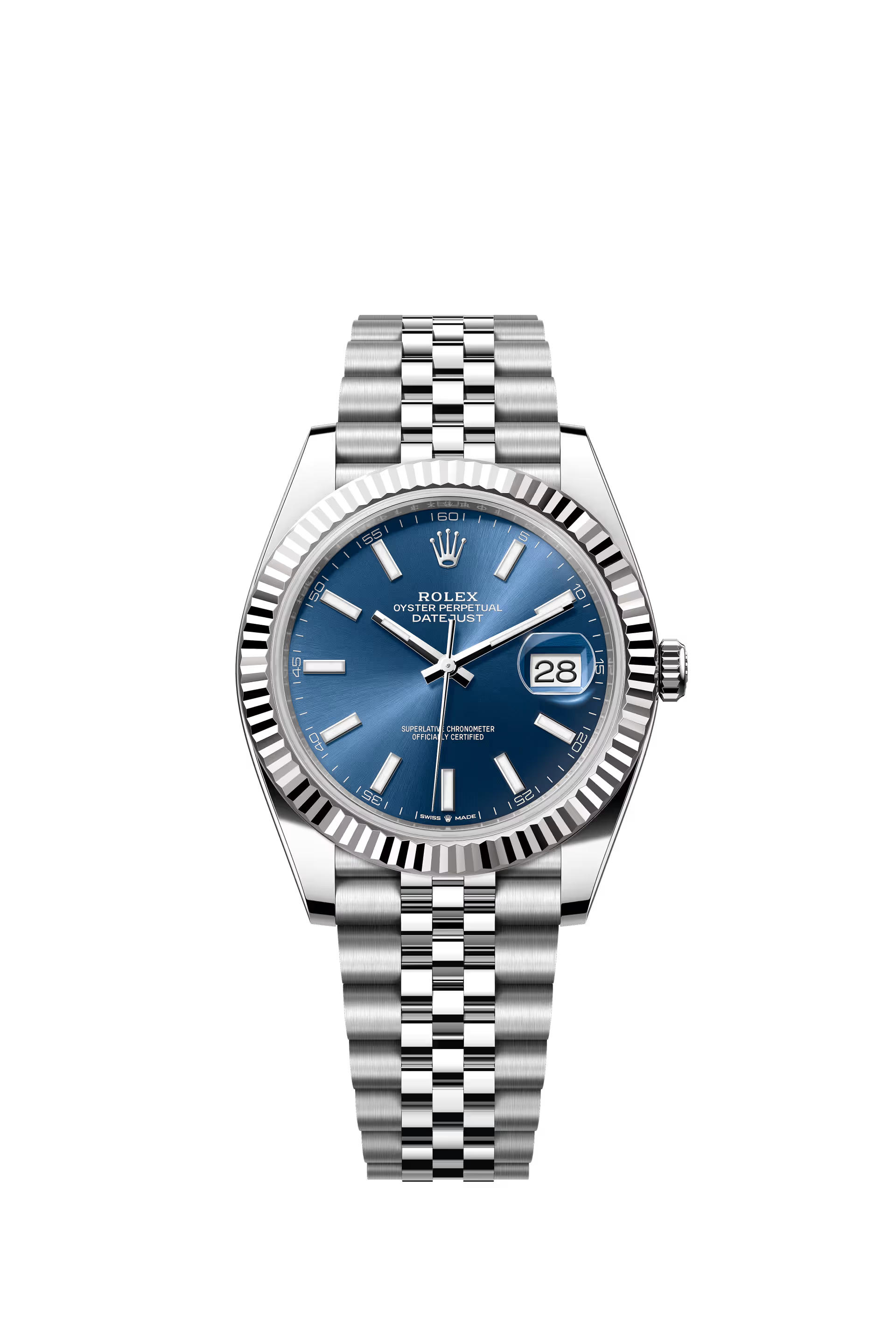 Rolex Datejust 41mm Azzuro Blue, Fluted Bezel and Jubliee bracelet 126334/2026