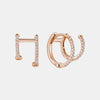 Boucles d'oreilles à double lobe de diamant