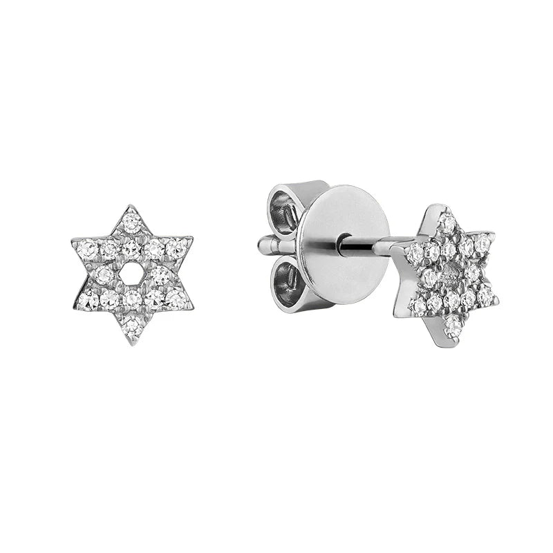 Mini Diamond Star Of David Studs