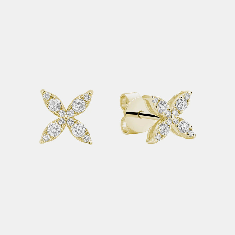 Boucles d'oreilles trèfle en diamant