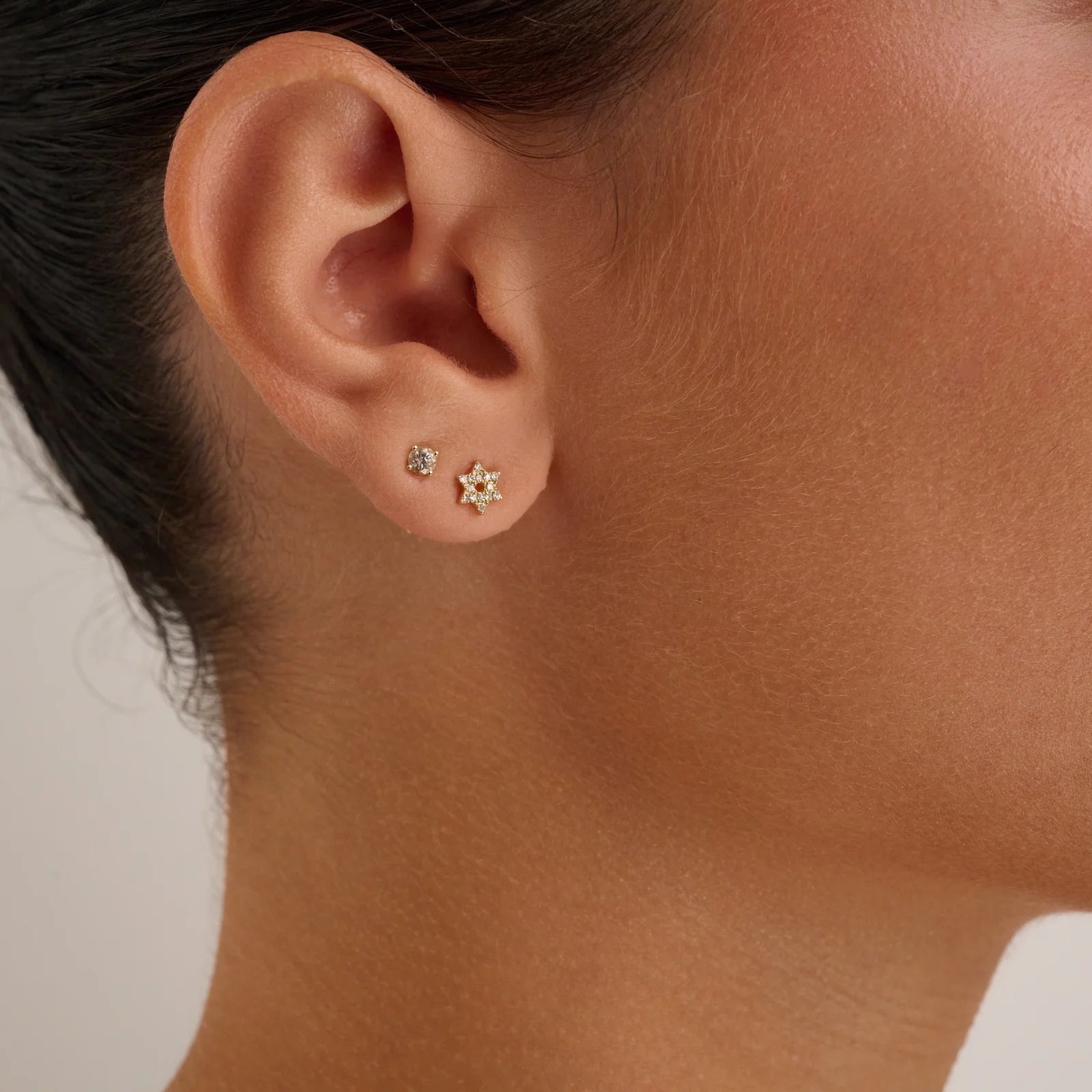 Mini Diamond Star Of David Studs