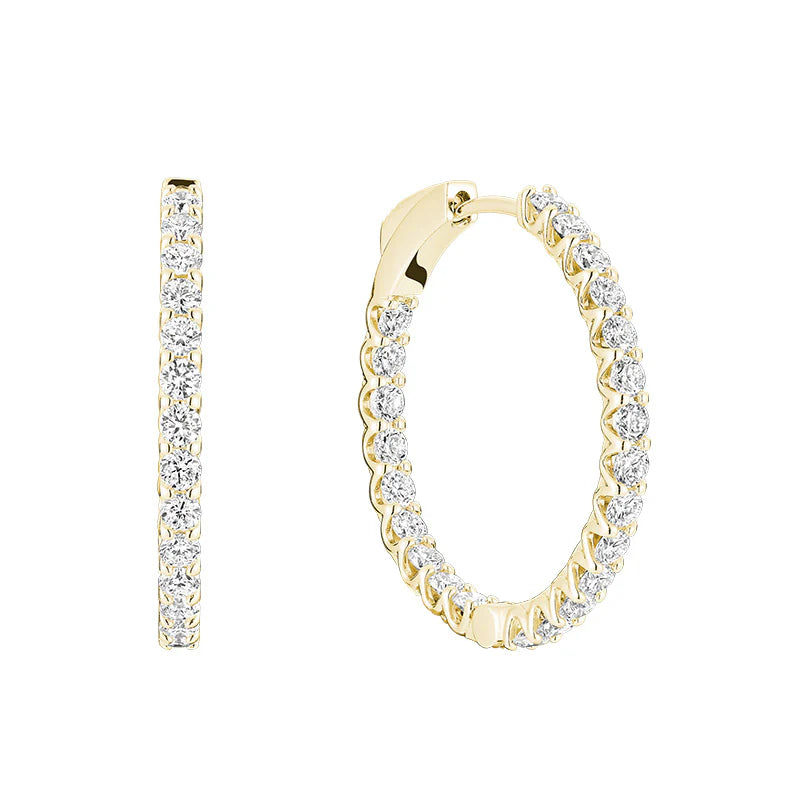 Lab Grown Diamond U Shape Hoops - 14K Yellow Gold
