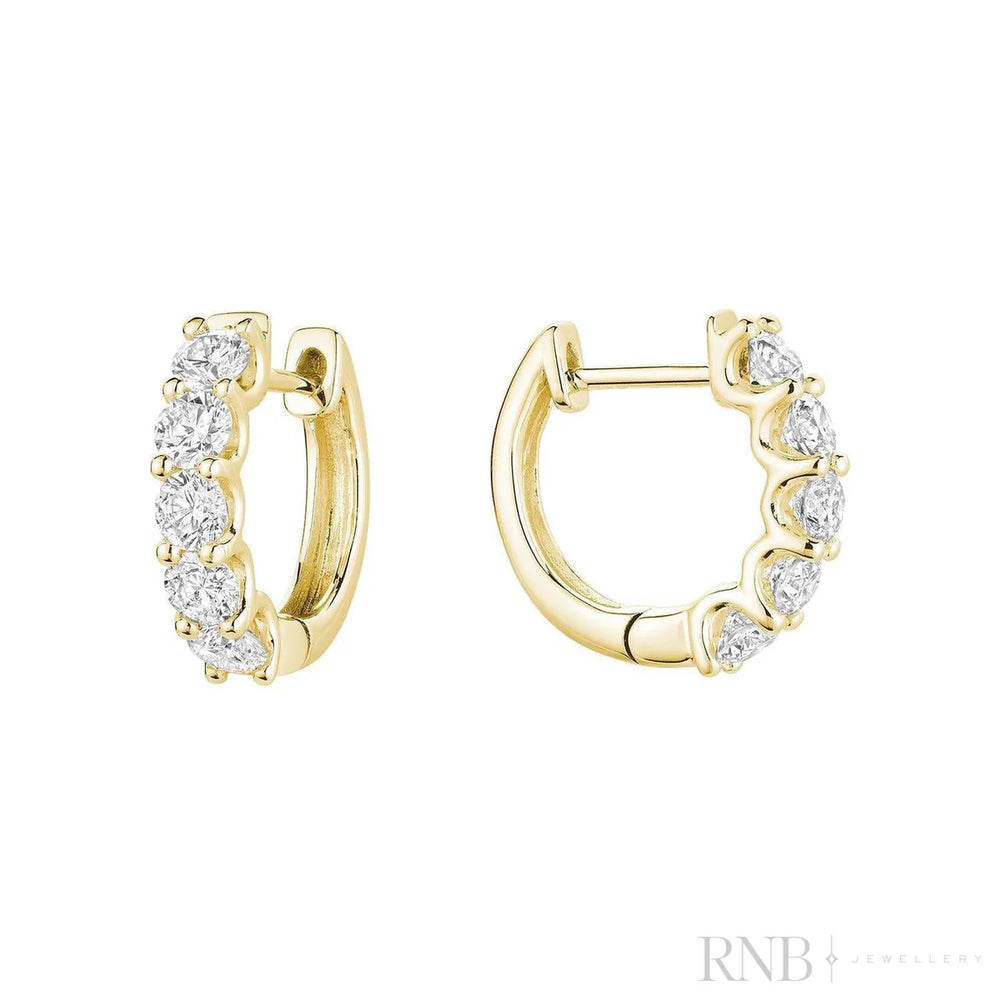 Lab Grown Diamond U Shape Huggies - 14K Yellow Gold