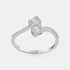 Bague enveloppante à double diamant baguette