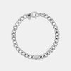 Bracelet à maillons cubains avec diamants en forme de coeur