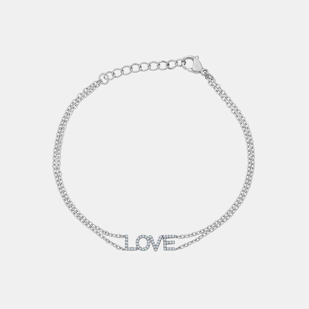 Double Chain Diamond Love Bracelet