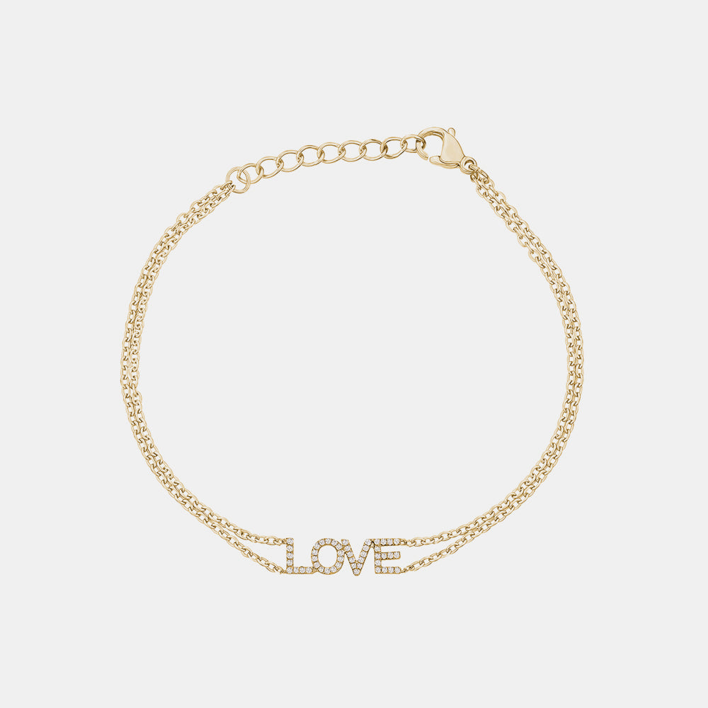 Double Chain Diamond Love Bracelet