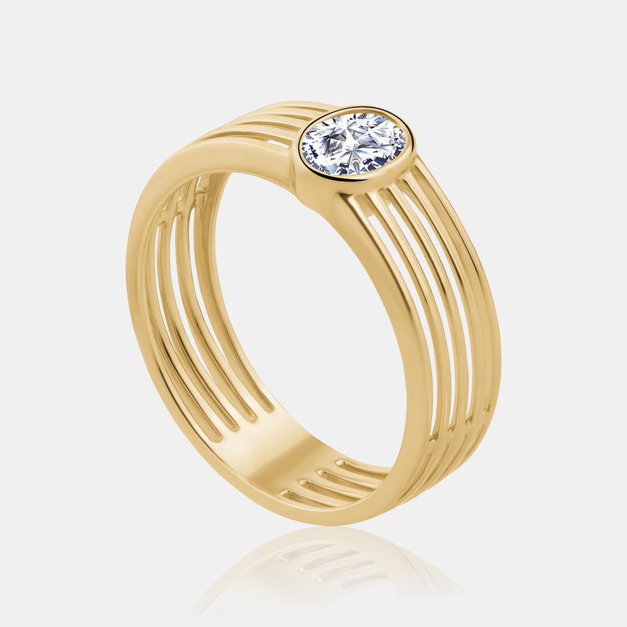 Bague à anneau en topaze Axis