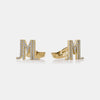 Boutons de manchette avec initiale en diamant