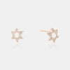 Boucles d'oreilles étoile de David en diamant