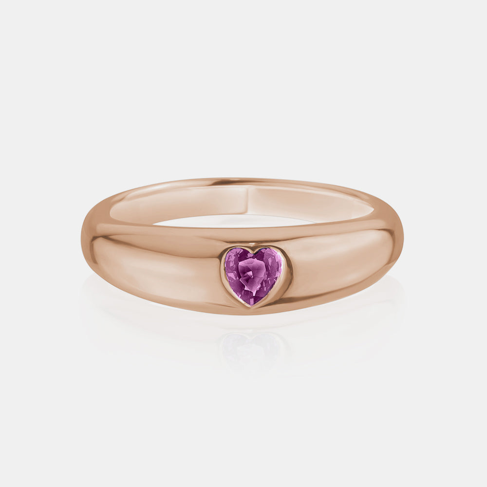 Inlay Heart Shaped Ring