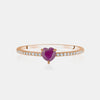 Bague pavée d'un cœur de rubis