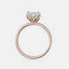 Bague de fiançailles à taille radieuse avec anneau pavé