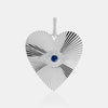 Breloque coeur oeil maléfique cannelé en diamant